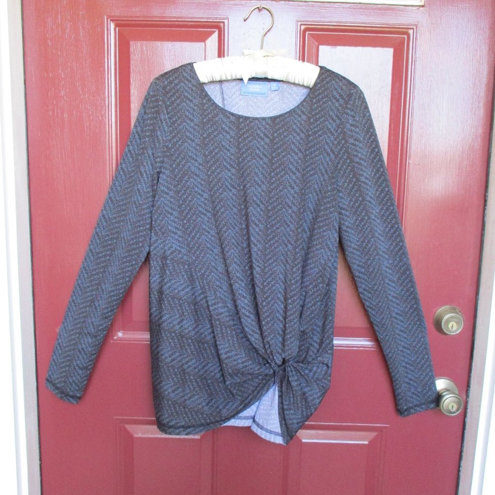 Simply Vera Wang Top Blouse MEDIUM Blue Black